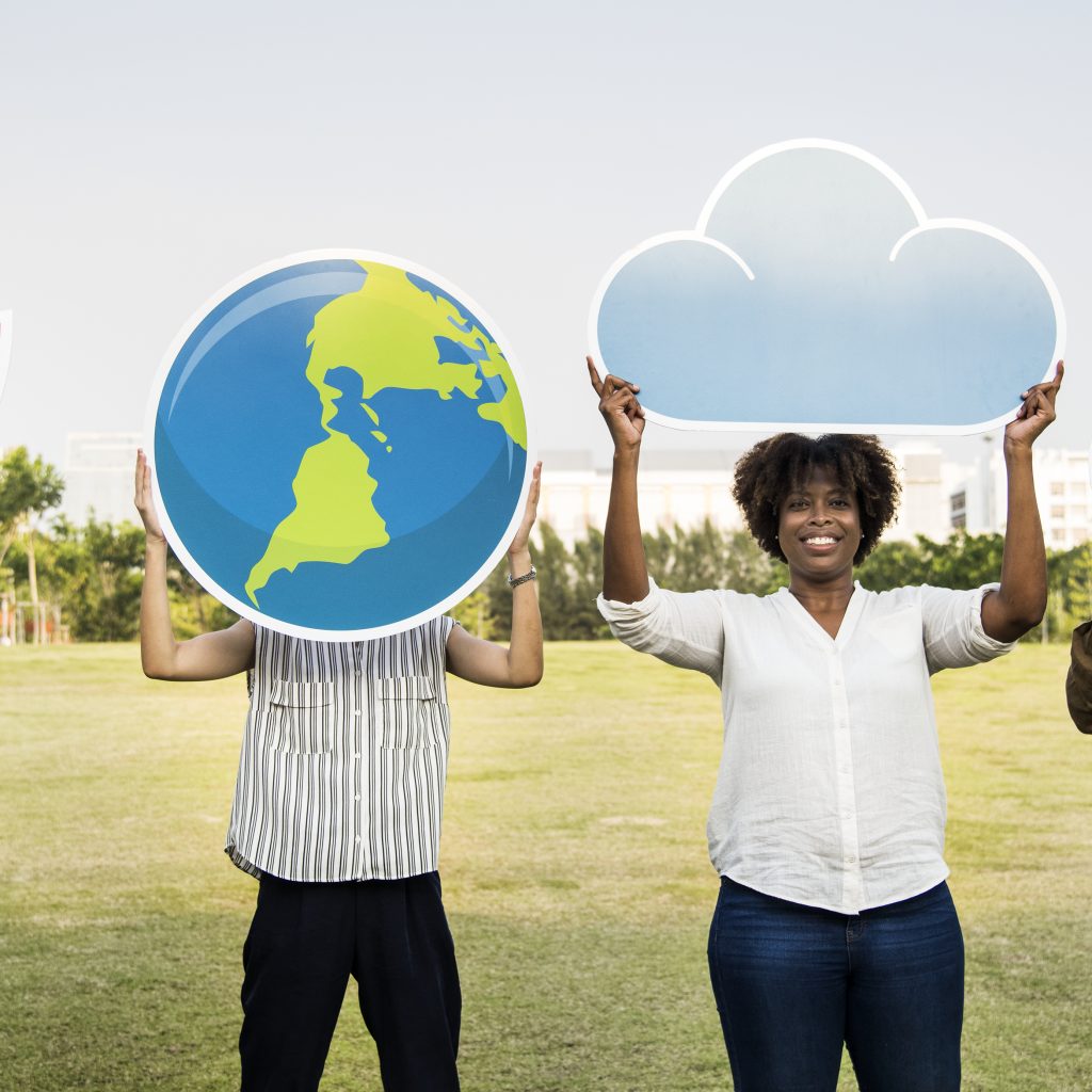 Diverse Friends Holding Various Icons 1024x1024